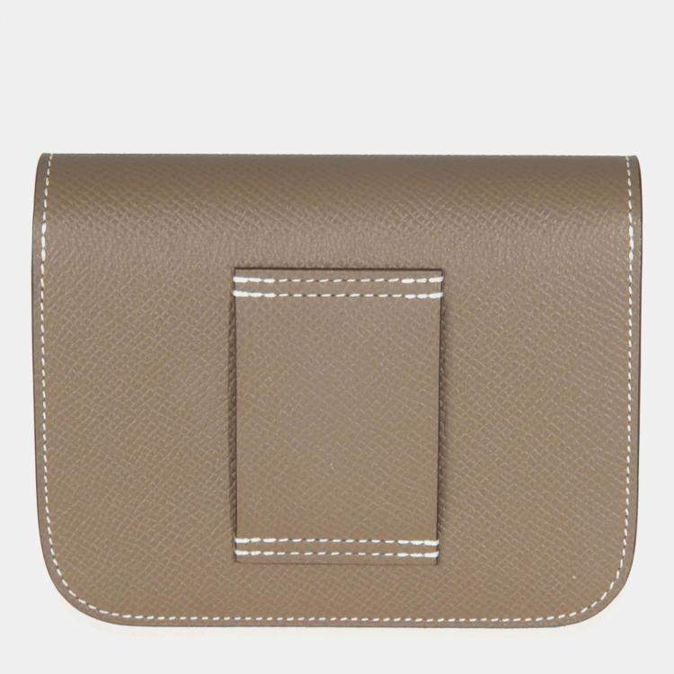 Pre Owned Hermes Epsom Constance Slim Wallet GHW