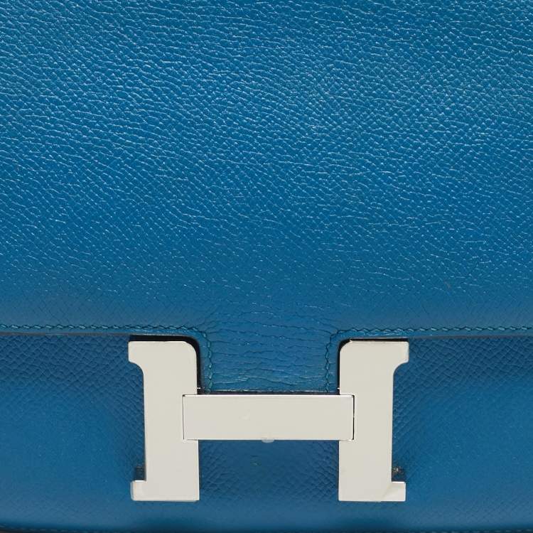 Pre Owned Hermes Mykonos Epsom Leather Palladium Finish Constance 18 Mini Bag