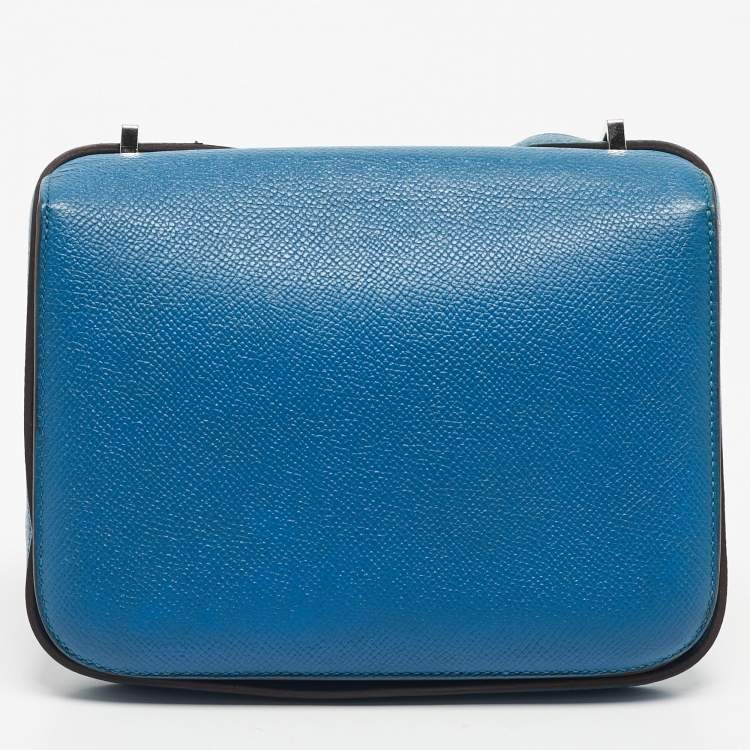 Pre Owned Hermes Mykonos Epsom Leather Palladium Finish Constance 18 Mini Bag