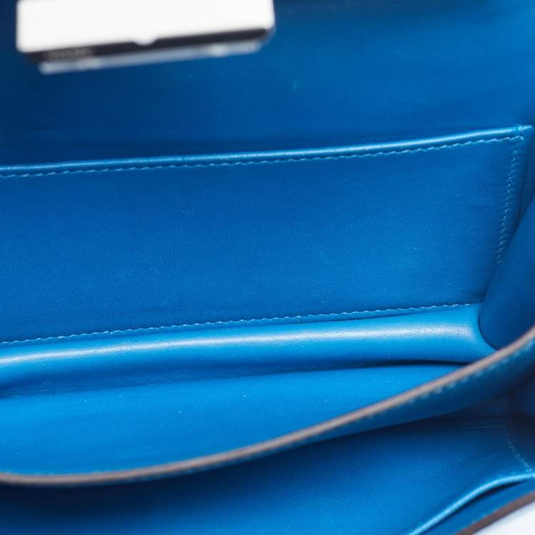 Pre Owned Hermes Mykonos Epsom Leather Palladium Finish Constance 18 Mini Bag