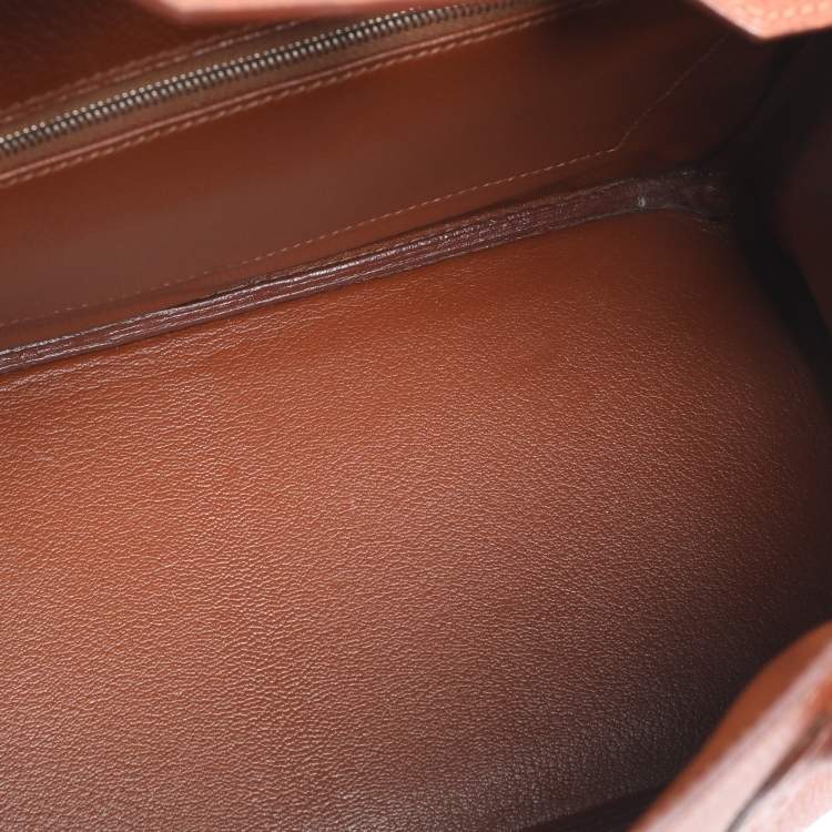 Pre Owned Hermes Noisette Evercolor Leather  Palladium Hardware Birkin 30 Bag