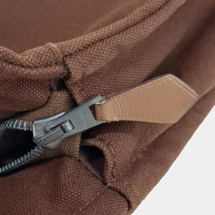 Pre Owned Hermes Brown Cotton Furutto Pouch