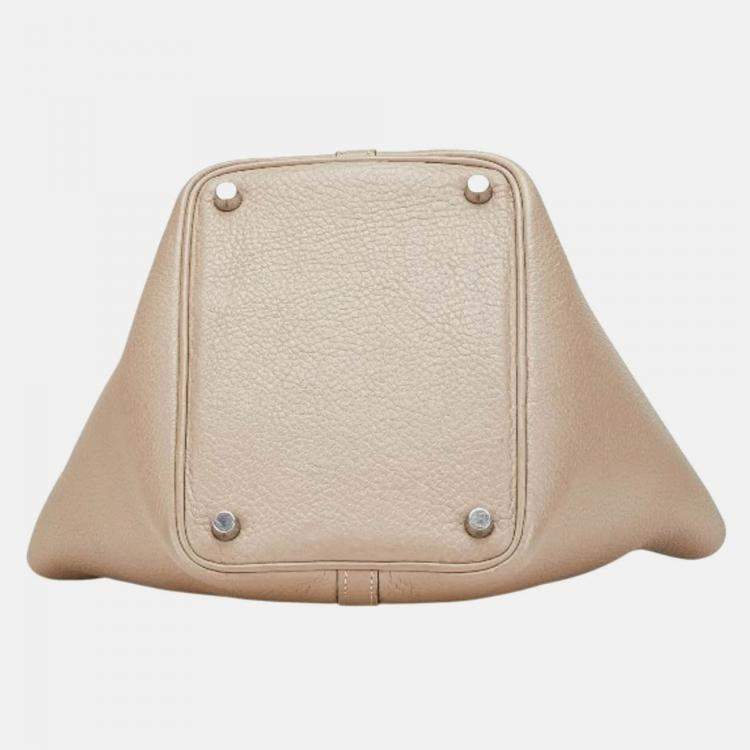 Pre Owned Hermes Picotin 18 Etoupe Grey Taurillon Clemence Handbag