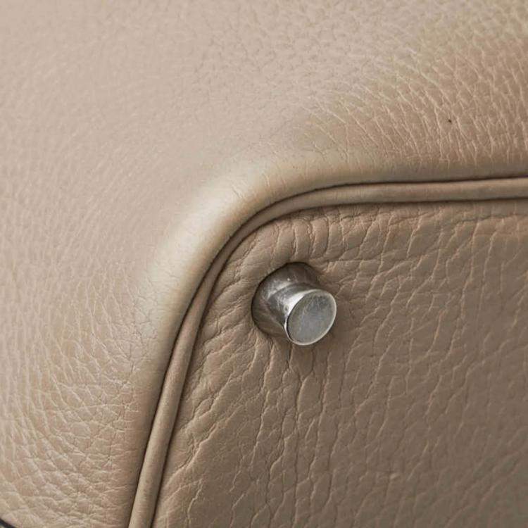 Pre Owned Hermes Picotin 18 Etoupe Grey Taurillon Clemence Handbag