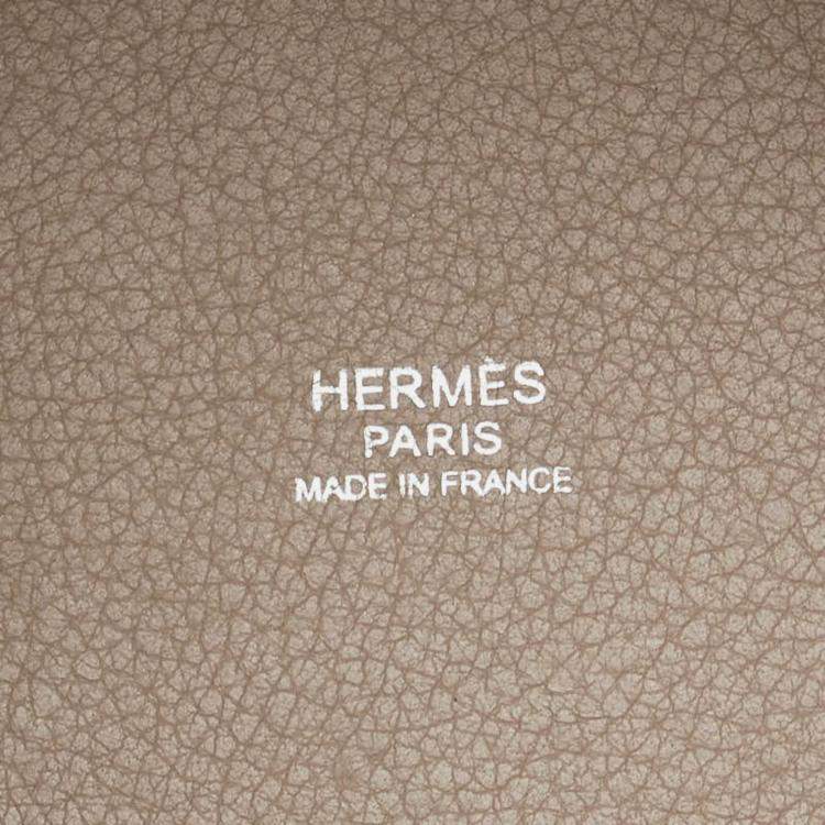 Pre Owned Hermes Picotin 18 Etoupe Grey Taurillon Clemence Handbag