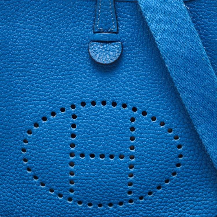 Pre Owned Hermès Bleu France Taurillon Clemence Leather Evelyne TPM Bag