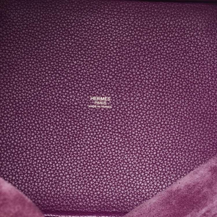 Pre Owned Hermes Anemone Taurillon Maurice Leather Gold Finish Picotin Lock 22 Bag
