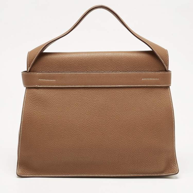 Pre Owned Hermes Gold Togo Leather Palladium Finished Eribelt Bag