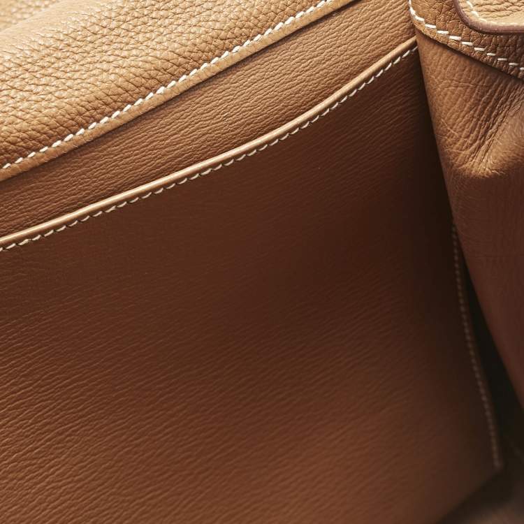 Pre Owned Hermes Gold Togo Leather Palladium Finished Eribelt Bag