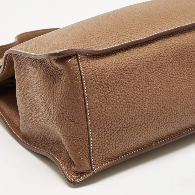 Pre Owned Hermes Gold Togo Leather Palladium Finished Eribelt Bag