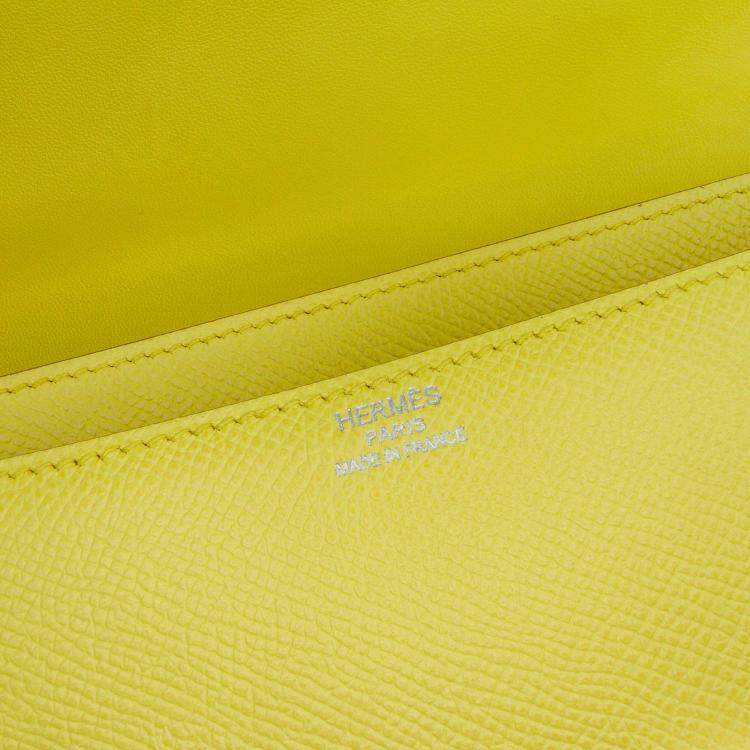 Pre Owned Hermes Constance Elan 25 Soufre Epsom Leather Shoulder Bag