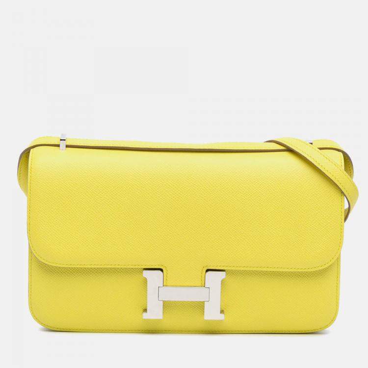 Pre Owned Hermes Constance Elan 25 Soufre Epsom Leather Shoulder Bag