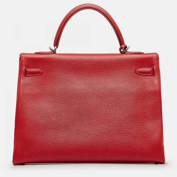 Pre Owned Hermes Kelly 35 Togo Leather Top Handle Bag