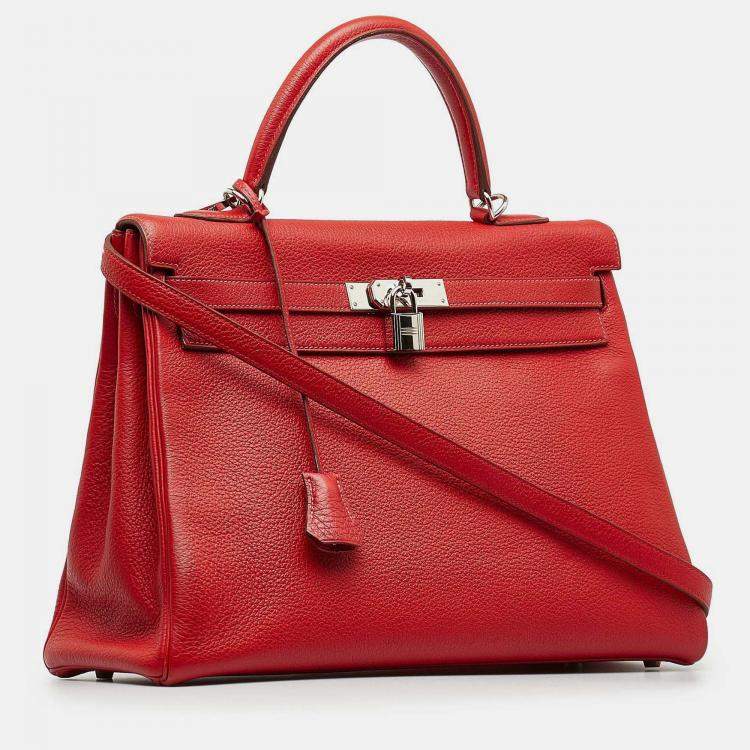 Pre Owned Hermes Kelly 35 Togo Leather Top Handle Bag