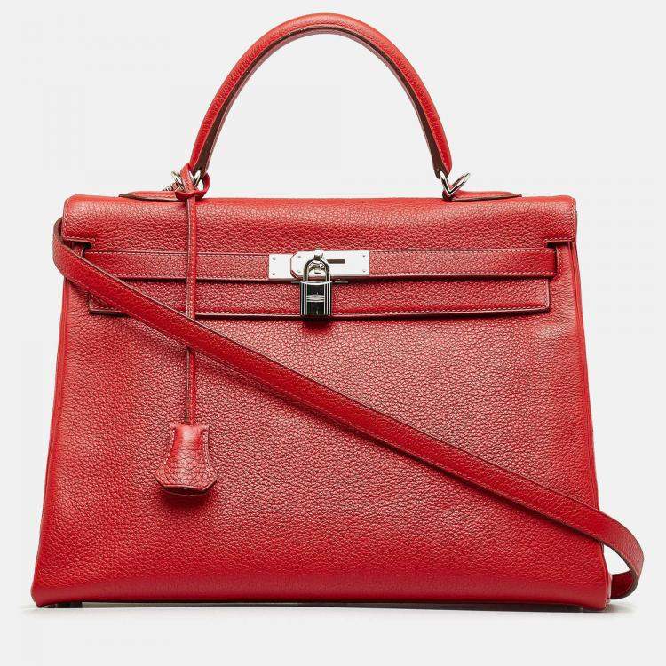 Pre Owned Hermes Kelly 35 Togo Leather Top Handle Bag