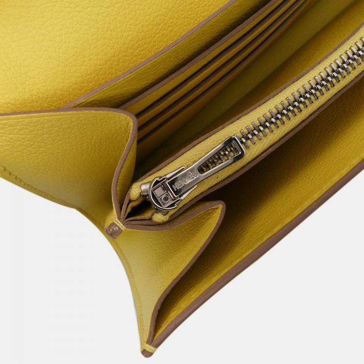 Pre Owned Hermes Constance Wallet To Go Evercolor Leather Clutch Bag