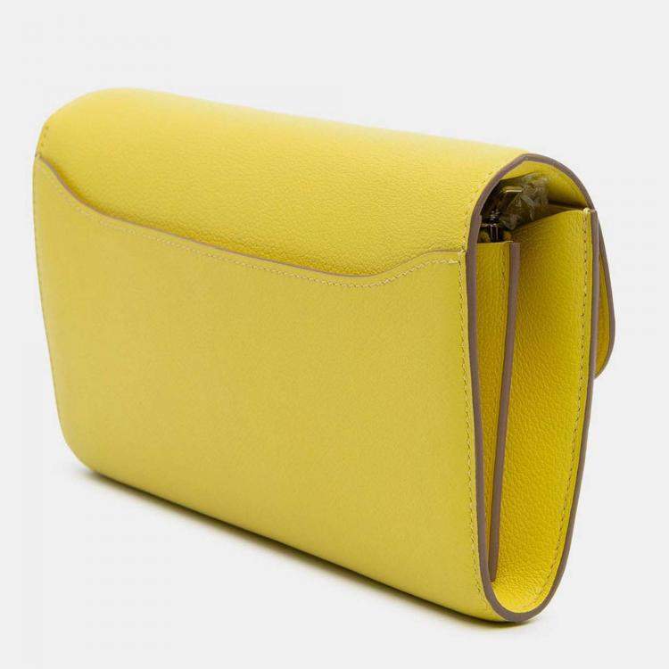 Pre Owned Hermes Constance Wallet To Go Evercolor Leather Clutch Bag