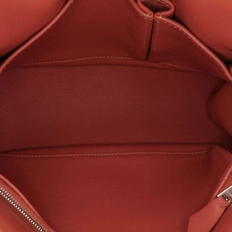 Pre Owned Hermes Jypsiere 28 Sanguine Swift Leather Crossbody Bag