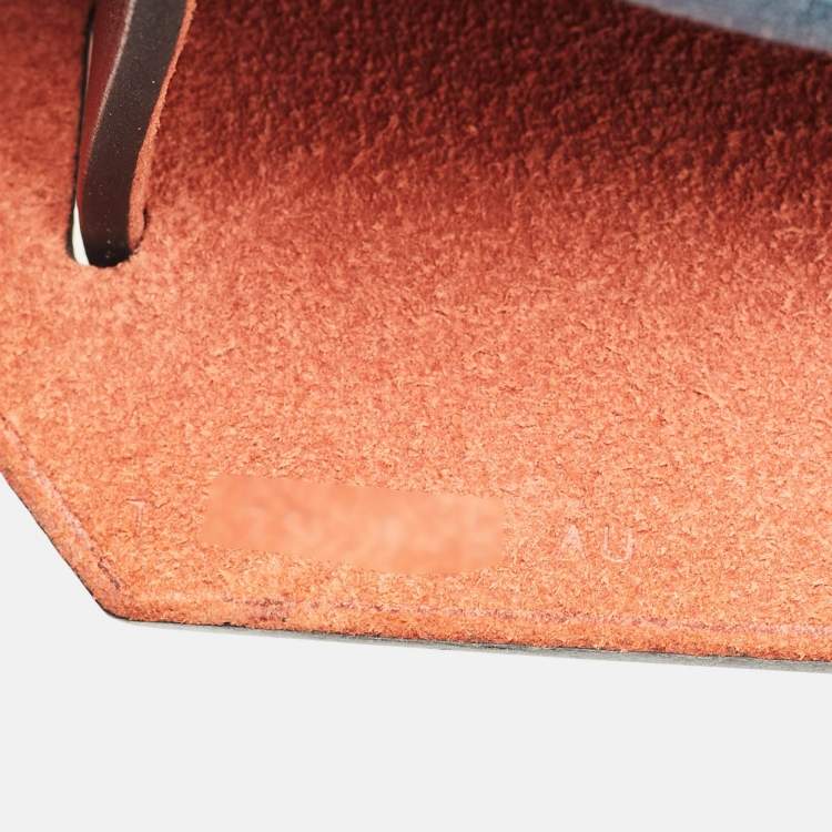Pre Owned Hermes Blue Agate/Rouge H Canvas and Leather Herbag 28 Bag