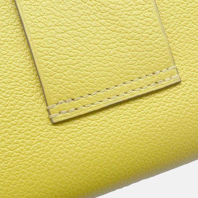 Pre Owned Hermes Constance Slim Lime Evercolor Wallet