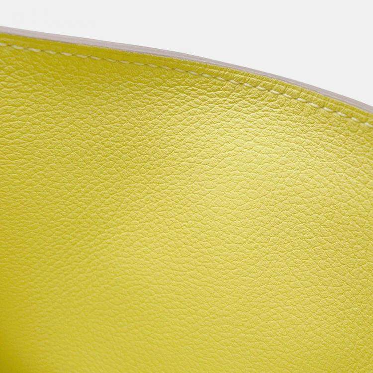 Pre Owned Hermes Constance Slim Lime Evercolor Wallet