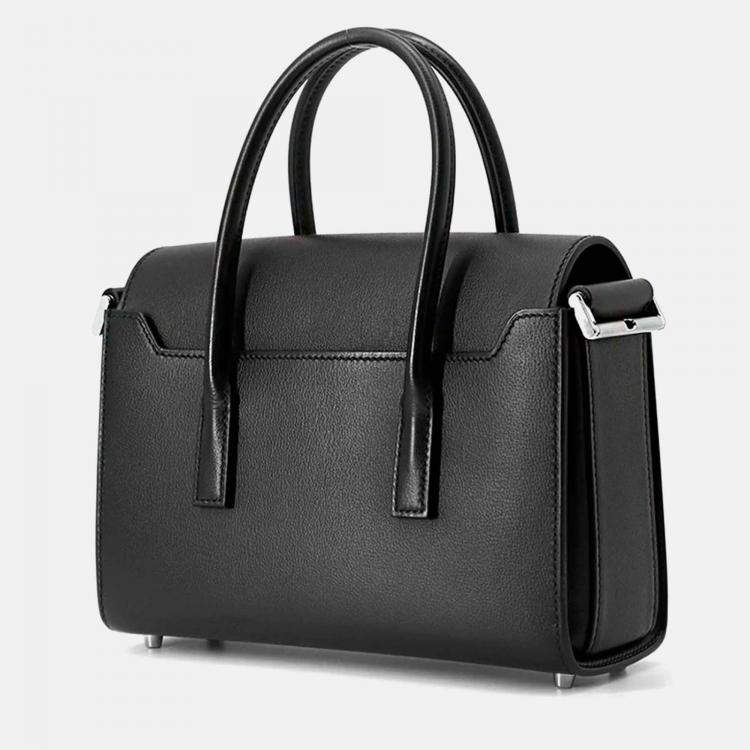 Pre Owned Hermes New Drag 22 Black Evercolor Satchel Bag
