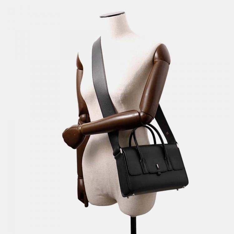 Pre Owned Hermes New Drag 22 Black Evercolor Satchel Bag