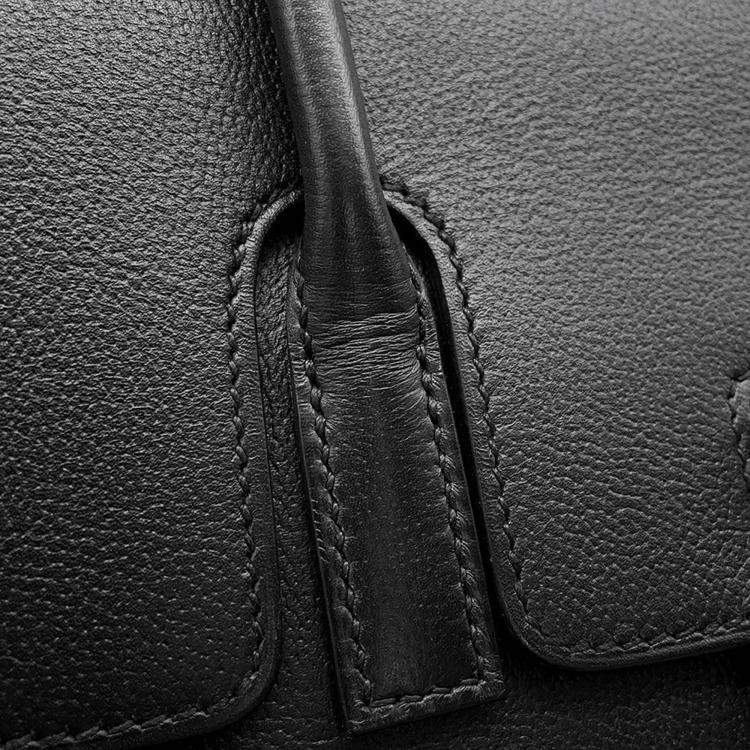 Pre Owned Hermes New Drag 22 Black Evercolor Satchel Bag