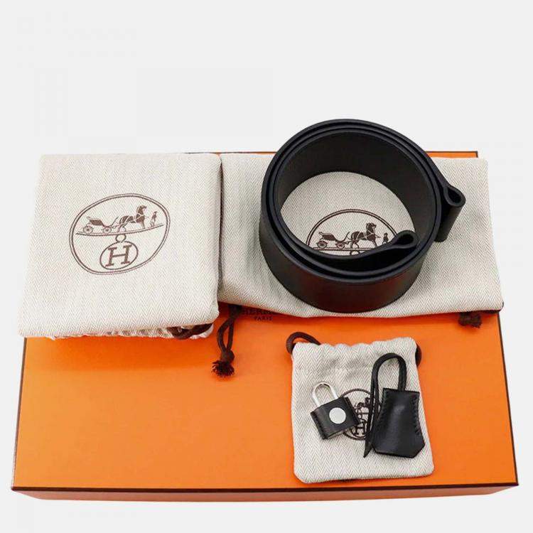 Pre Owned Hermes New Drag 22 Black Evercolor Satchel Bag