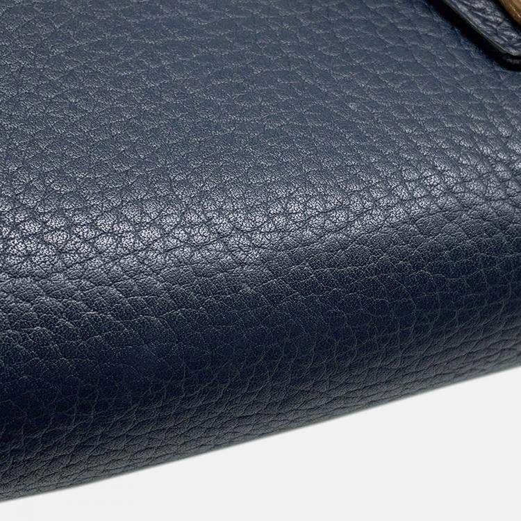 Pre Owned Hermes Golf Tee Navy Fjord Leather Shoulder Bag