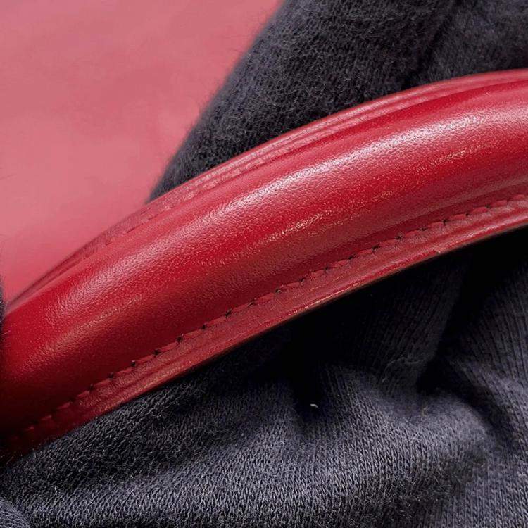 Pre Owned Hermes Kelly Retourne 32 Rouge Vif Box Calf Leather Handbag
