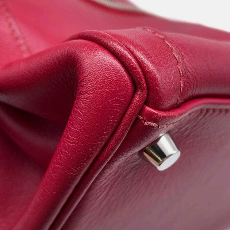 Pre Owned Hermes Kelly 32 Ruby Swift Leather Handbag