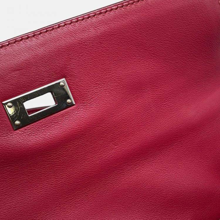 Pre Owned Hermes Kelly 32 Ruby Swift Leather Handbag