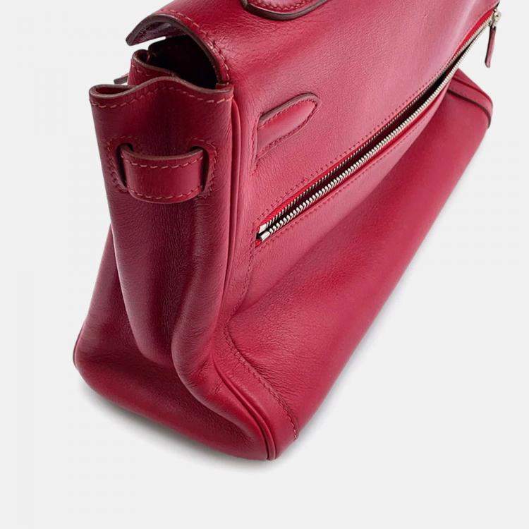 Pre Owned Hermes Kelly 32 Ruby Swift Leather Handbag