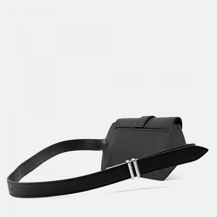 Pre Owned Hermes Elan Pocket 24 Black Swift Leather Epsom Belt Bag