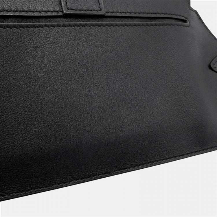Pre Owned Hermes Elan Pocket 24 Black Swift Leather Epsom Belt Bag