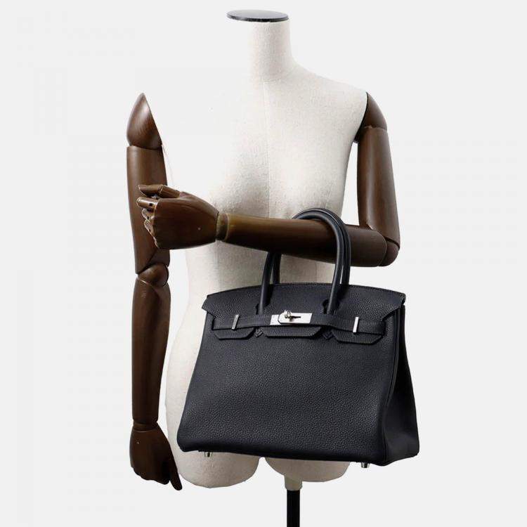 Pre Owned Hermes Birkin 30 Caban Togo Leather Tote Bag