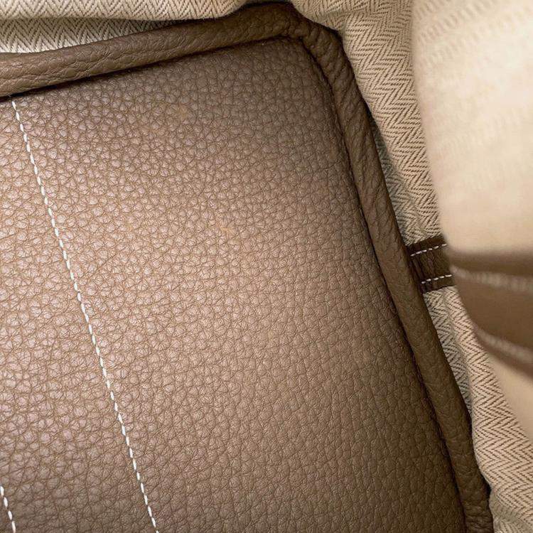 Pre Owned Hermes Garden Party 30 Etoupe Negonda Leather Tote Bag