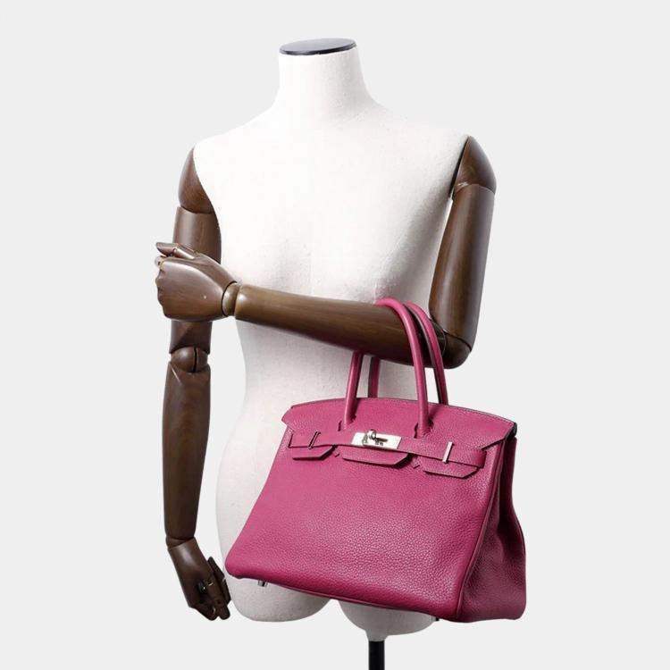 Pre Owned Hermes Birkin 30 Tosca Togo Leather Tote Bag