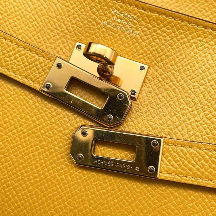 Pre Owned Hermes Kelly Jaune Ambre Epsom Long Wallet