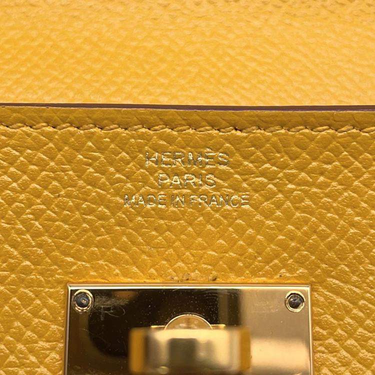 Pre Owned Hermes Kelly Jaune Ambre Epsom Long Wallet