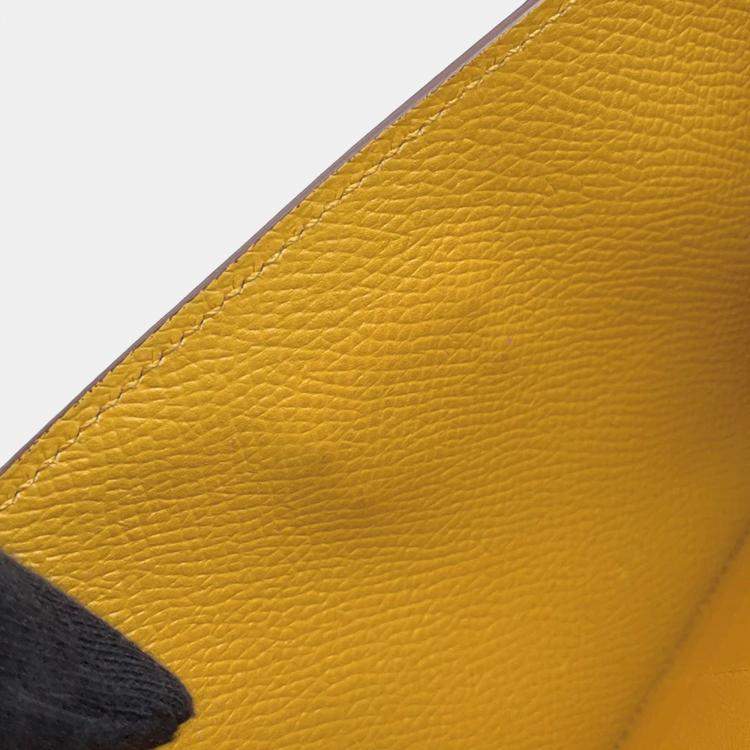 Pre Owned Hermes Kelly Jaune Ambre Epsom Long Wallet