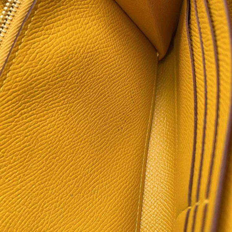 Pre Owned Hermes Kelly Jaune Ambre Epsom Long Wallet