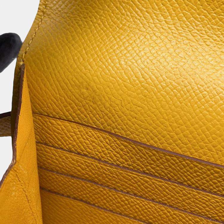 Pre Owned Hermes Kelly Jaune Ambre Epsom Long Wallet