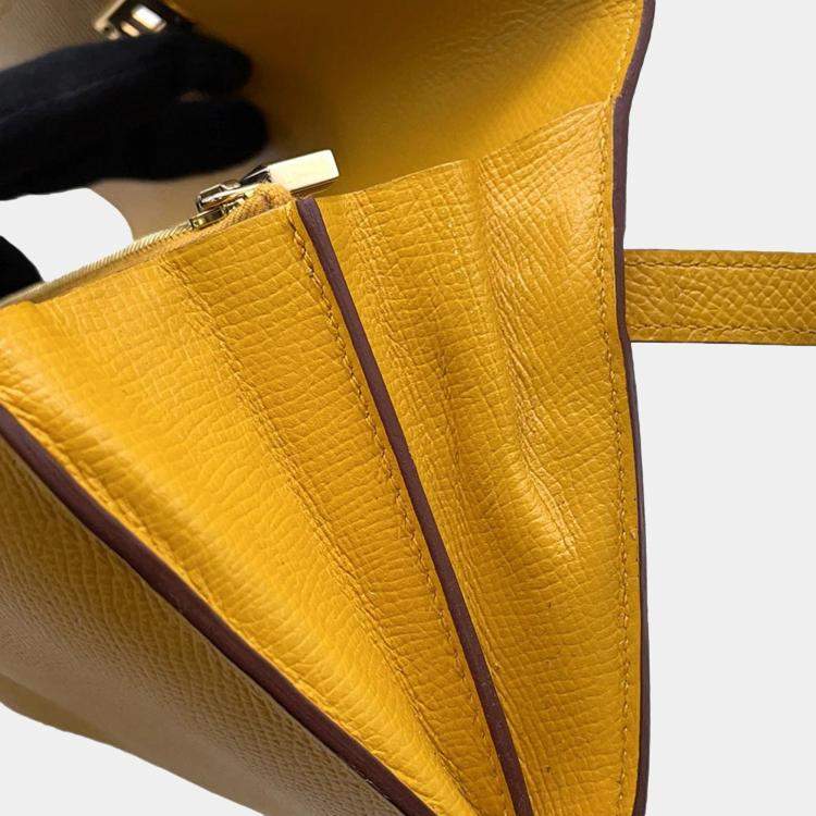 Pre Owned Hermes Kelly Jaune Ambre Epsom Long Wallet