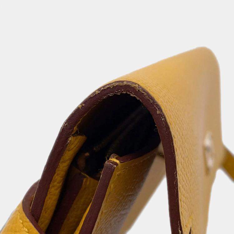 Pre Owned Hermes Kelly Jaune Ambre Epsom Long Wallet
