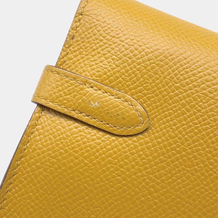 Pre Owned Hermes Kelly Jaune Ambre Epsom Long Wallet