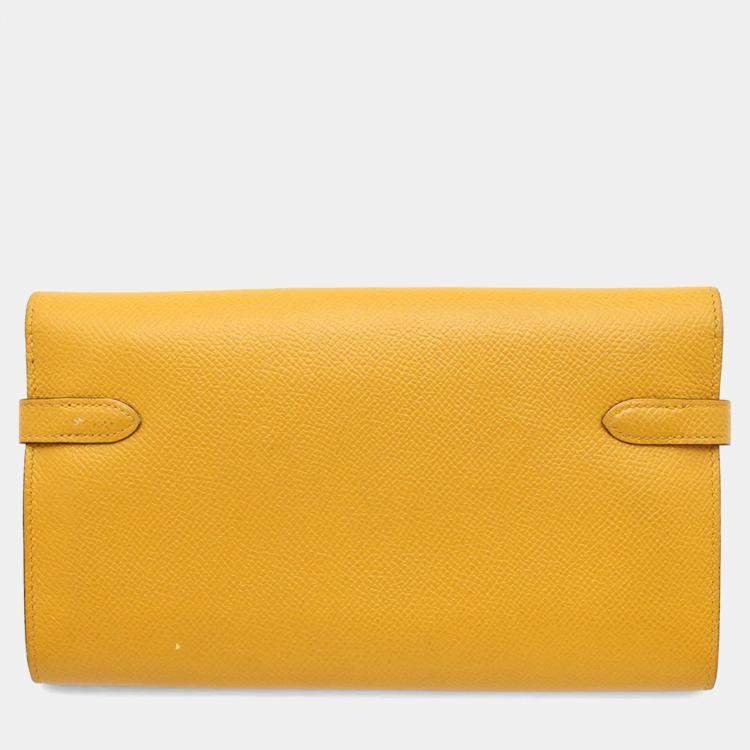 Pre Owned Hermes Kelly Jaune Ambre Epsom Long Wallet