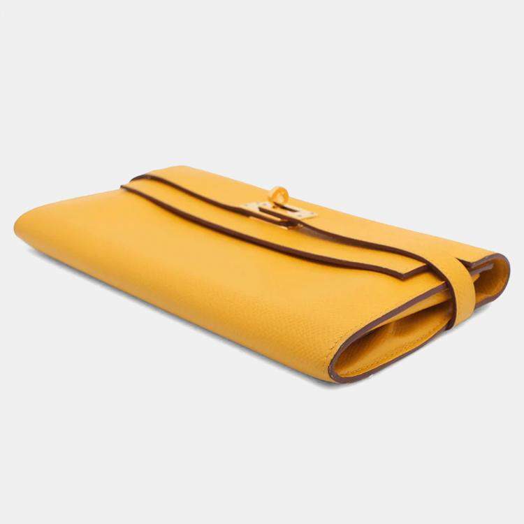 Pre Owned Hermes Kelly Jaune Ambre Epsom Long Wallet