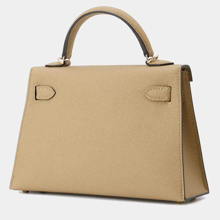 Pre Owned Hermes Mini Kelly II Poussiere Leather Epsom Handbag